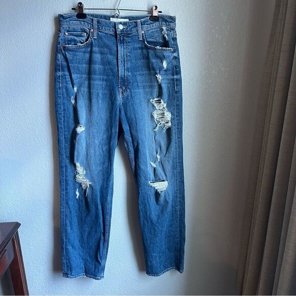 Mother Study Hover High Rise Straight Leg
Jeans In Peaches And Scream - Picture 5 of 13